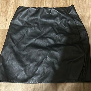 Black leather skirt